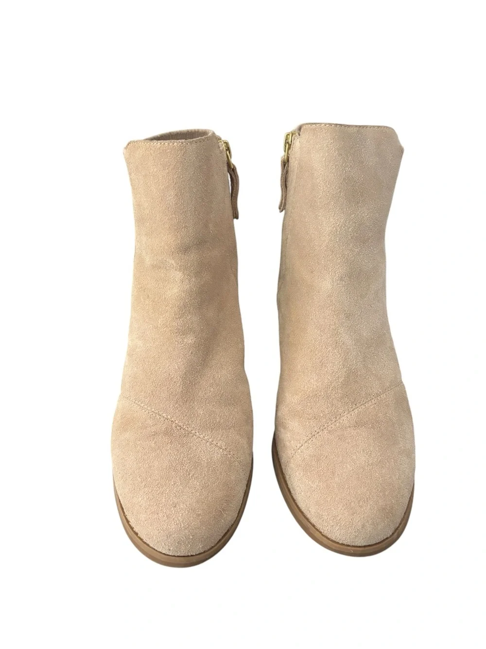 TOMS Sadie Suede Women's Wedge Booties Sand Size 9 Boots Round Toe